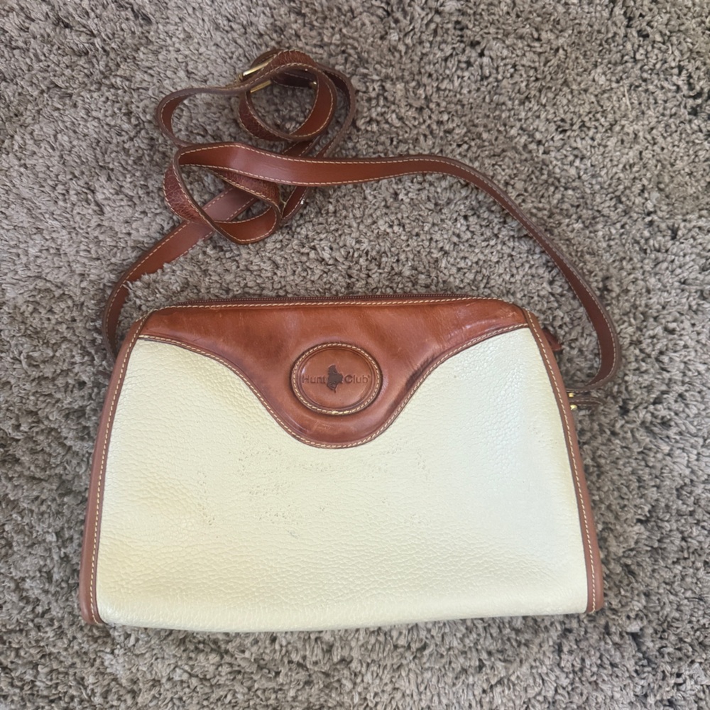 Hunt Club Cream and Brown Crossbody Bag